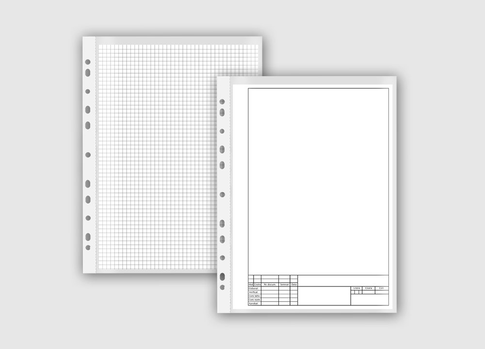 Foaie cu indicator tehnic/foaie matematică A4